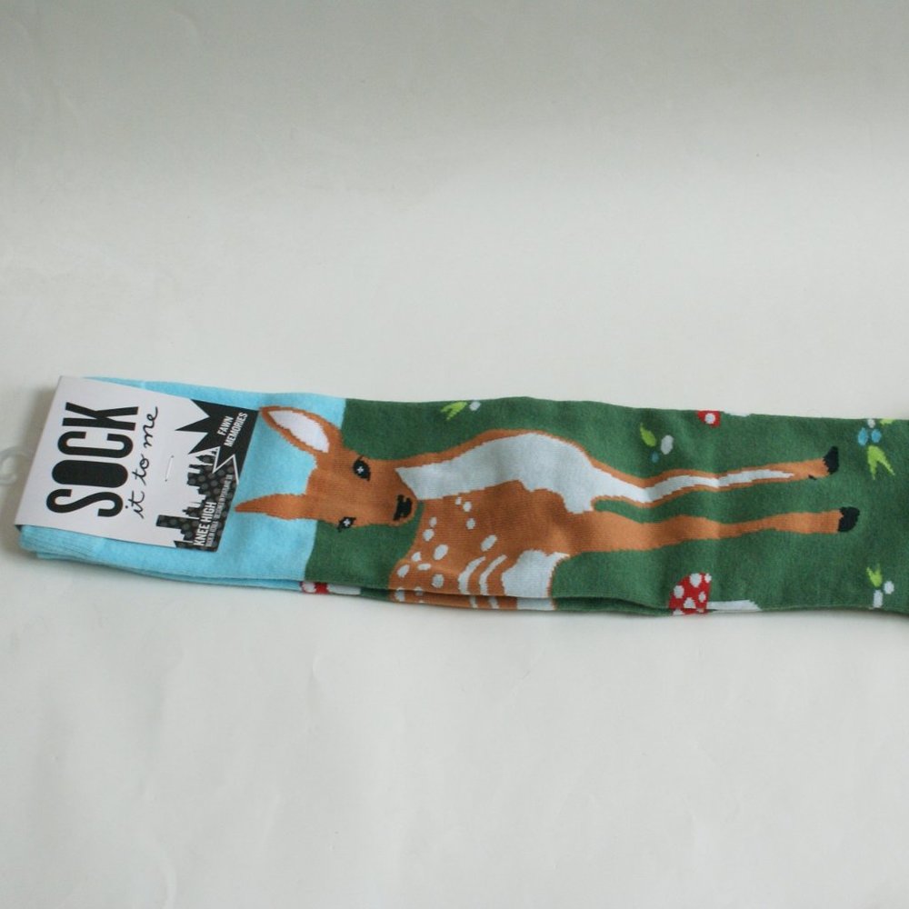 NWT Knee High socks "Sock it to me!" Fawn Memories